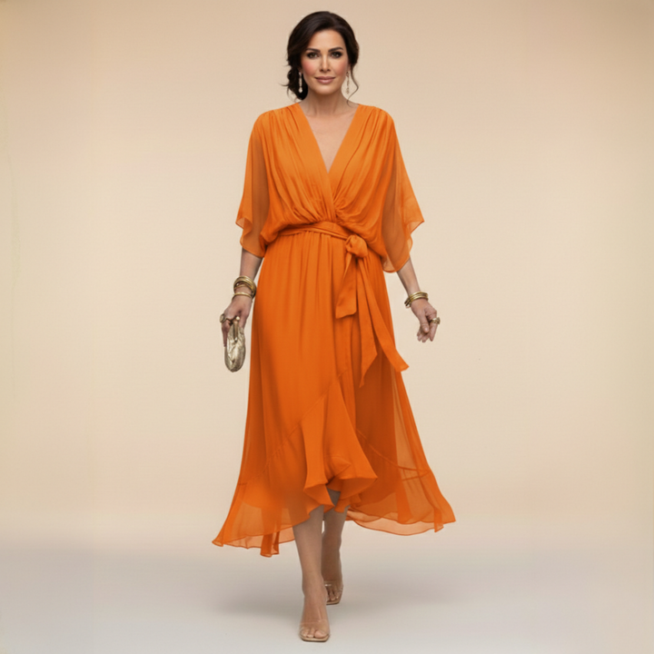 Monica | Chiffon Dress with V-Neck